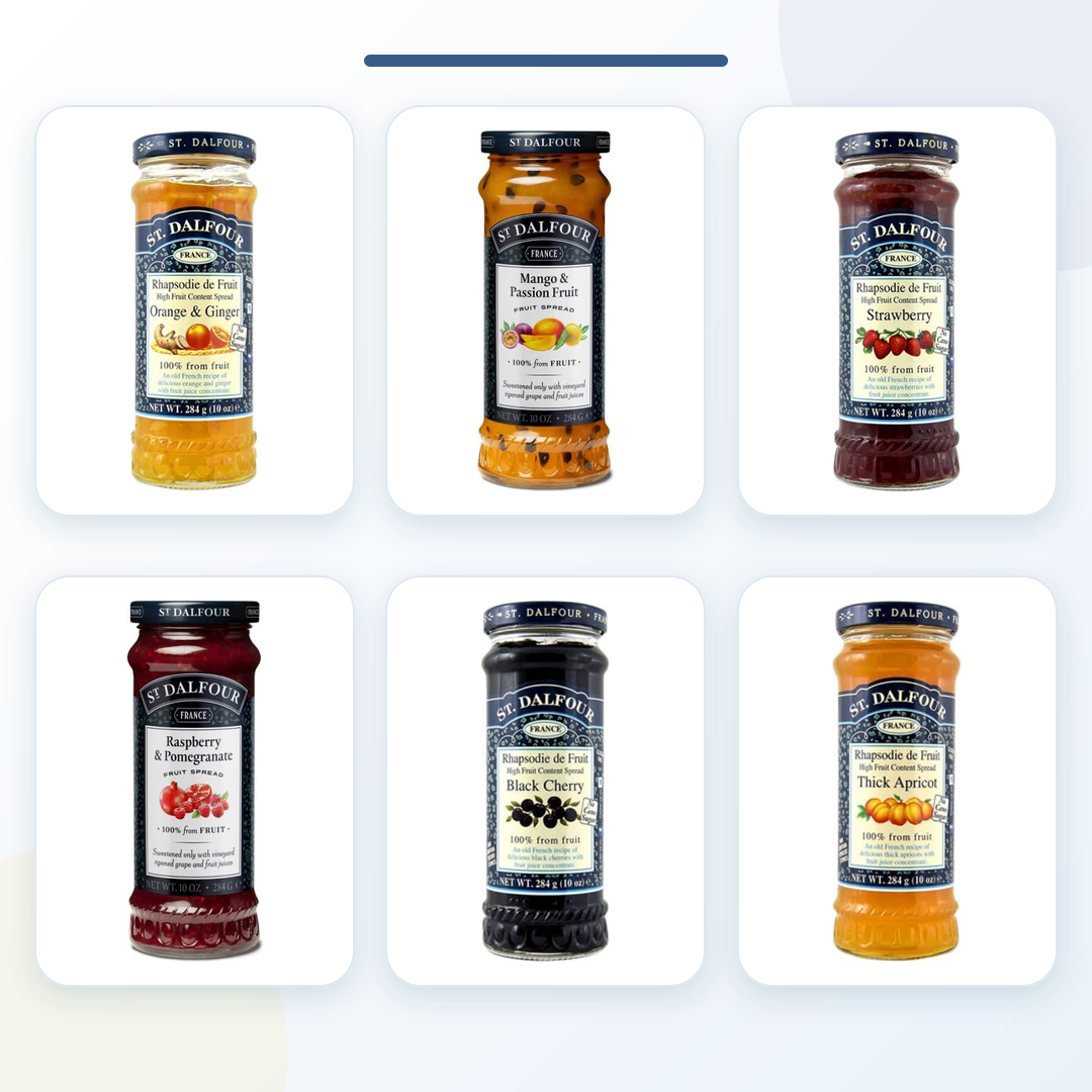 St. Dalfour Luxury Jam Collection Bundle – 6 Gourmet Fruit Flavours product bundle