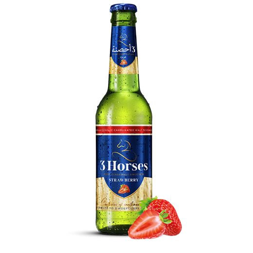 3 Horses Malt Strawberry (Non-Alc) (6X300ML)