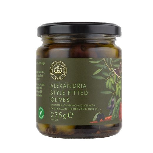 Odysea Kew Alexandria Style Pitted Kalamata & Green Olives With Cumin & Chilli In EVOO 235G