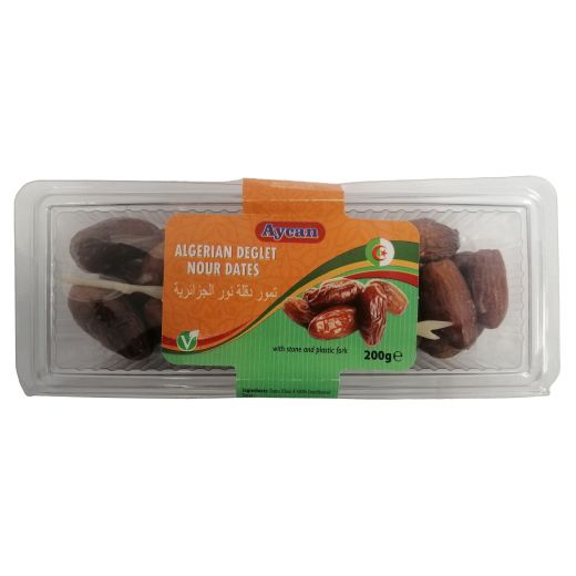 Aycan Algerian Deglet Nour Dates Pvc (Brown Box Ravier Dates) (200GR)