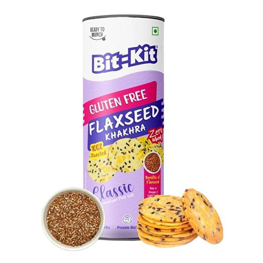 Bitkit Flaxseed Classic Coin Khakhra Jar (100G)