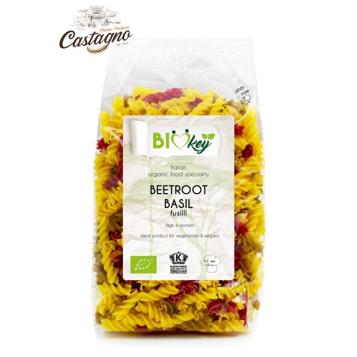 Biokey Organic Durum Wheat Pasta Beetroot And Basil - 500Gr