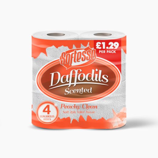 Modern Softesse Tt 2 Ply Daffodils Peachy Cream (4(ROLLS)) product image