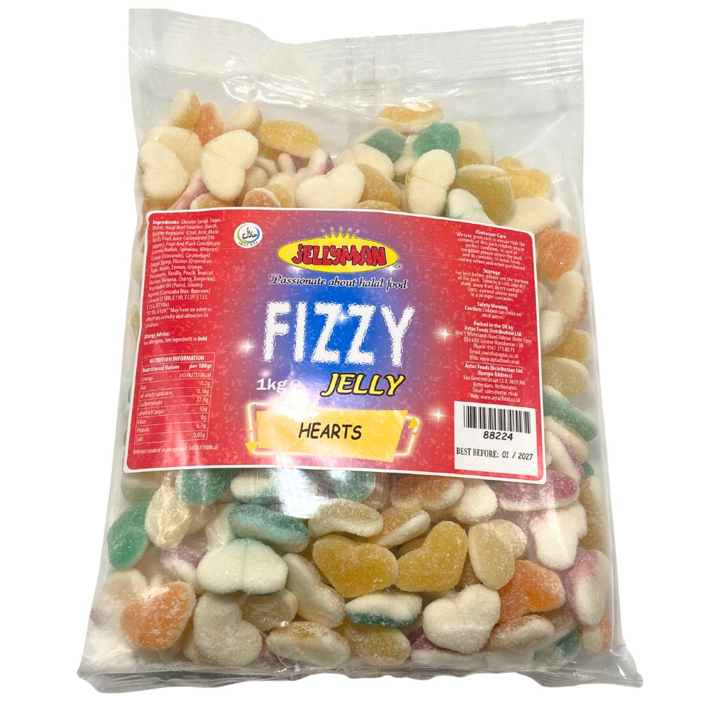 Jellyman Fizzy Hearts Mix – Bulk Jelly 1k