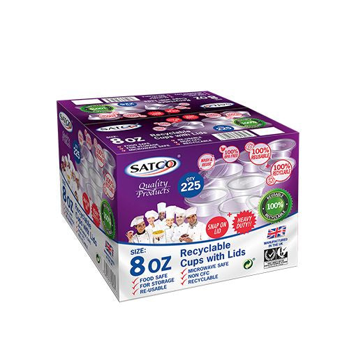Satco Plastic Micro 8Oz Pots With Lids (25 pcs) product image