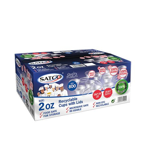 Satco Plastic Micro 2Oz Pots With Lids (800 pcs) product image