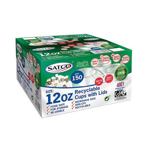 Satco Plastic Micro 12Oz Pots With Lids (25 pcs) product image