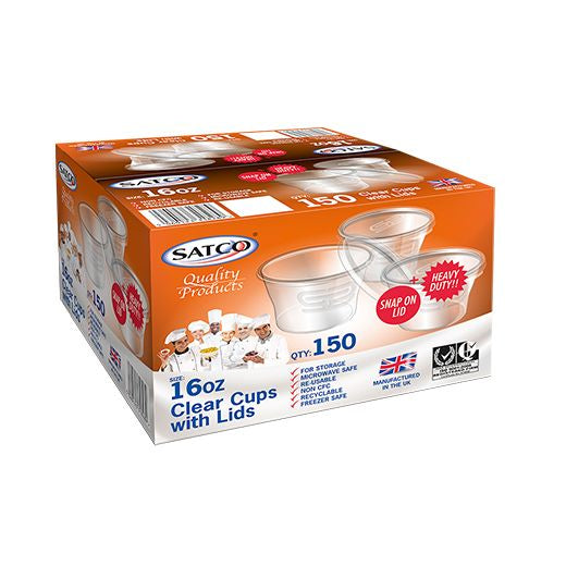 Satco Plastic Micro 16Oz Pots With Lids (25 pcs) product image