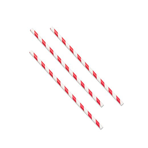Ctr Hrd Jazzcafe Straight Jumbo Straw Paper (200X6Mm - 8) Red Stripe (250 pcs) product image