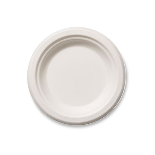 Ctr Hrd Natural L. Bagasse Plate Round (150Mm - 6) White (Tp1) (50 pcs) product image