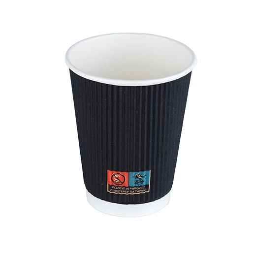 Ctr Hrd Grab&G Triple Wall (Ripple) Cup (340ml - 12Oz) Black (25 pcs) product image