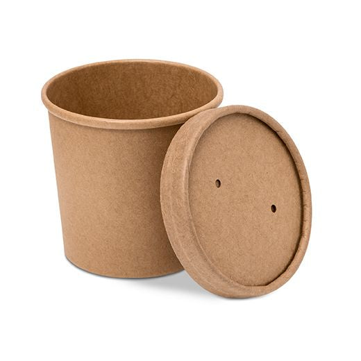 Ctr Hrd Grab&G Paper Soup Cup+Lid (340ml - 12Oz) Kraft (25 pcs) product image