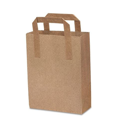Ctr Hrd Grab&G Brown 70Gsm Ext Handle Bag (190X80X250Mm - 7X3X10) Sml (250 pcs) product image