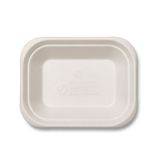 Ctr Hrd Natural L. Bagasse Chip Tray C1 (167X130X23Mm - 6.5X5Inc) White (125 pcs) product image