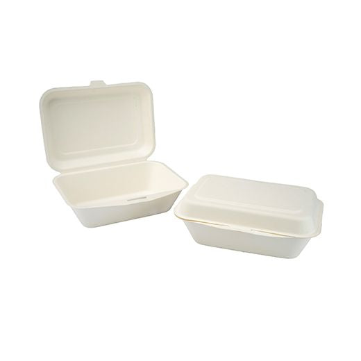 Ctr Hrd (Hb9) Deep Natural L. Bagasse F+C Box (185X134X65Mm - 7.5X5X2.5Inc) White (50 pcs) product image