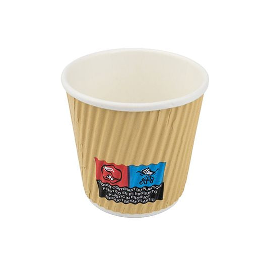 Ctr Hrd Grab % Go Triple Wall (Ripple) Cup (113ml - 4Oz) Brown (25 pcs) product image