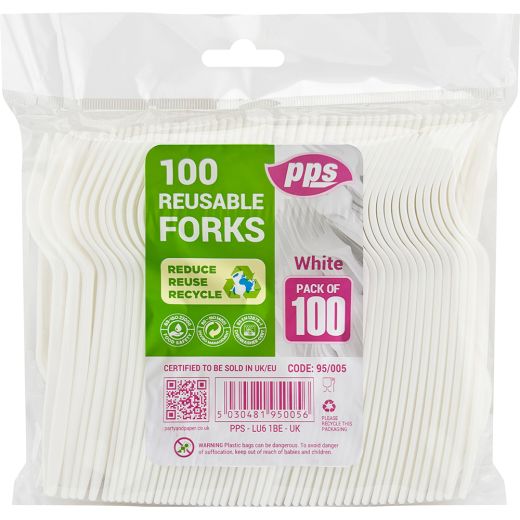 Pps Plastic Forks White (100 pcs) product image