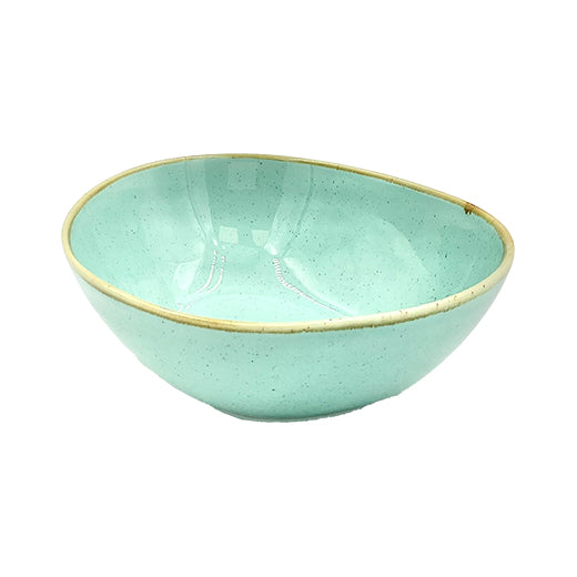 Csm Pebble Bowl 8Inc - Turquoise Blue With Brown Rim (1 pcs) product image