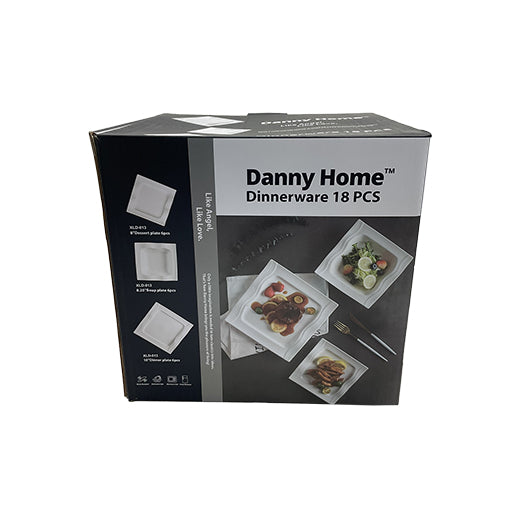 Csm Dinnerware Set 18 pcs - Square White Wavey Lines product image