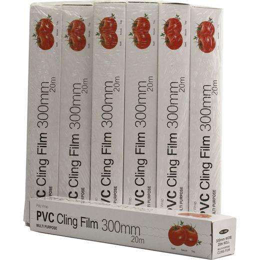 Mp 300Mm X 20M Retail Cling Film Rolls Incpoly-Wrapinc Pvc (12PCS)