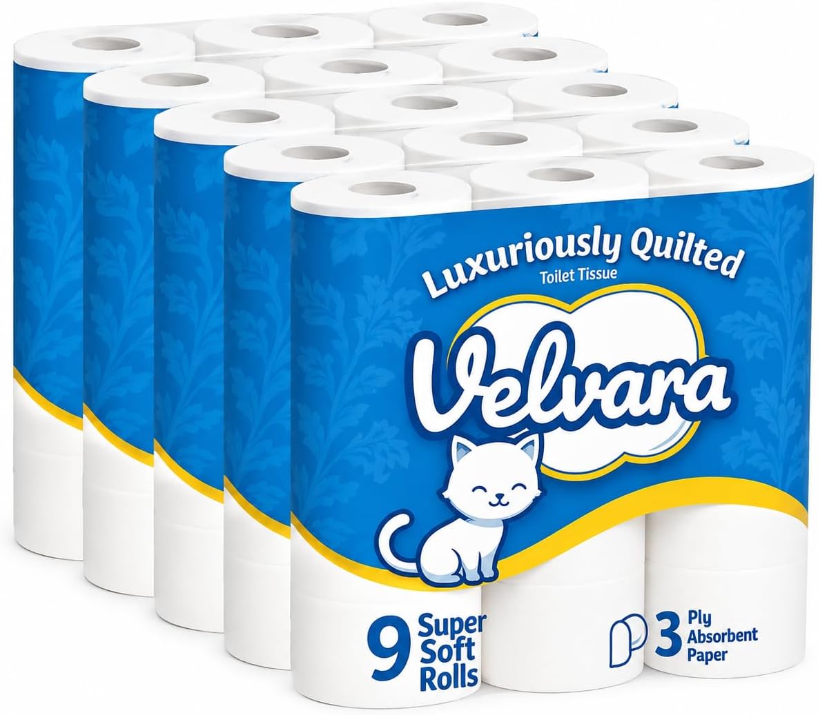 Velvara Toilet Tissue 3PLY 9 Rolls (80GR)