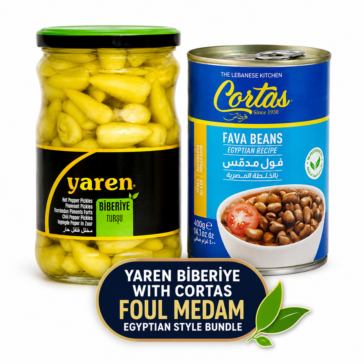 Yaren Biberiye with Cortas Foul Medam Egyptian Style Bundle