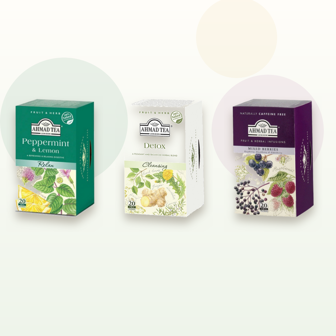 Ahmad Tea Peppermint Lemon, Detox and Mixed Berries Hibiscus bundle