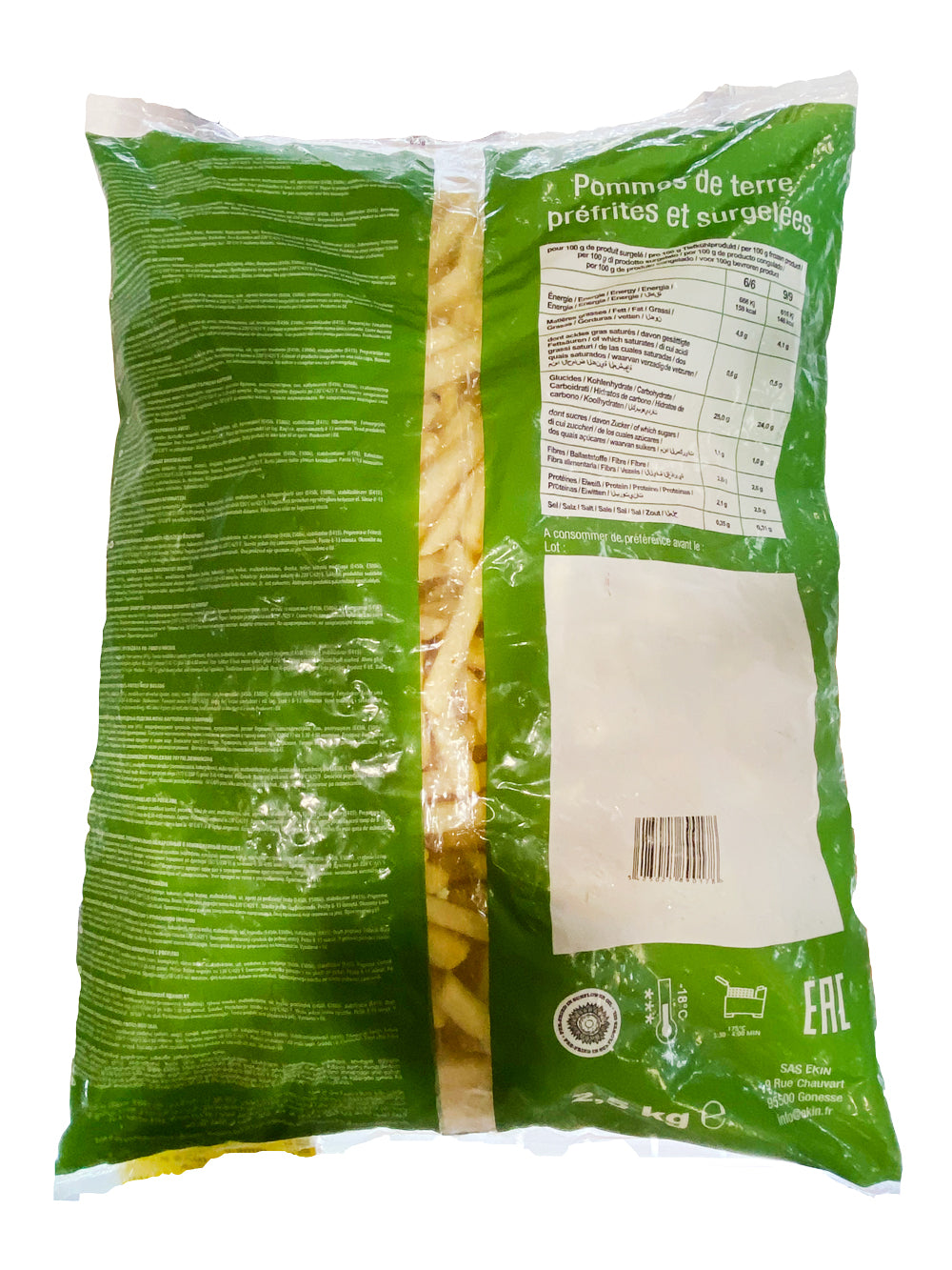 Ekin Super Crunchy Coated Fries 9mm Cut 2.5kg (Green Bag, Pack of 1)