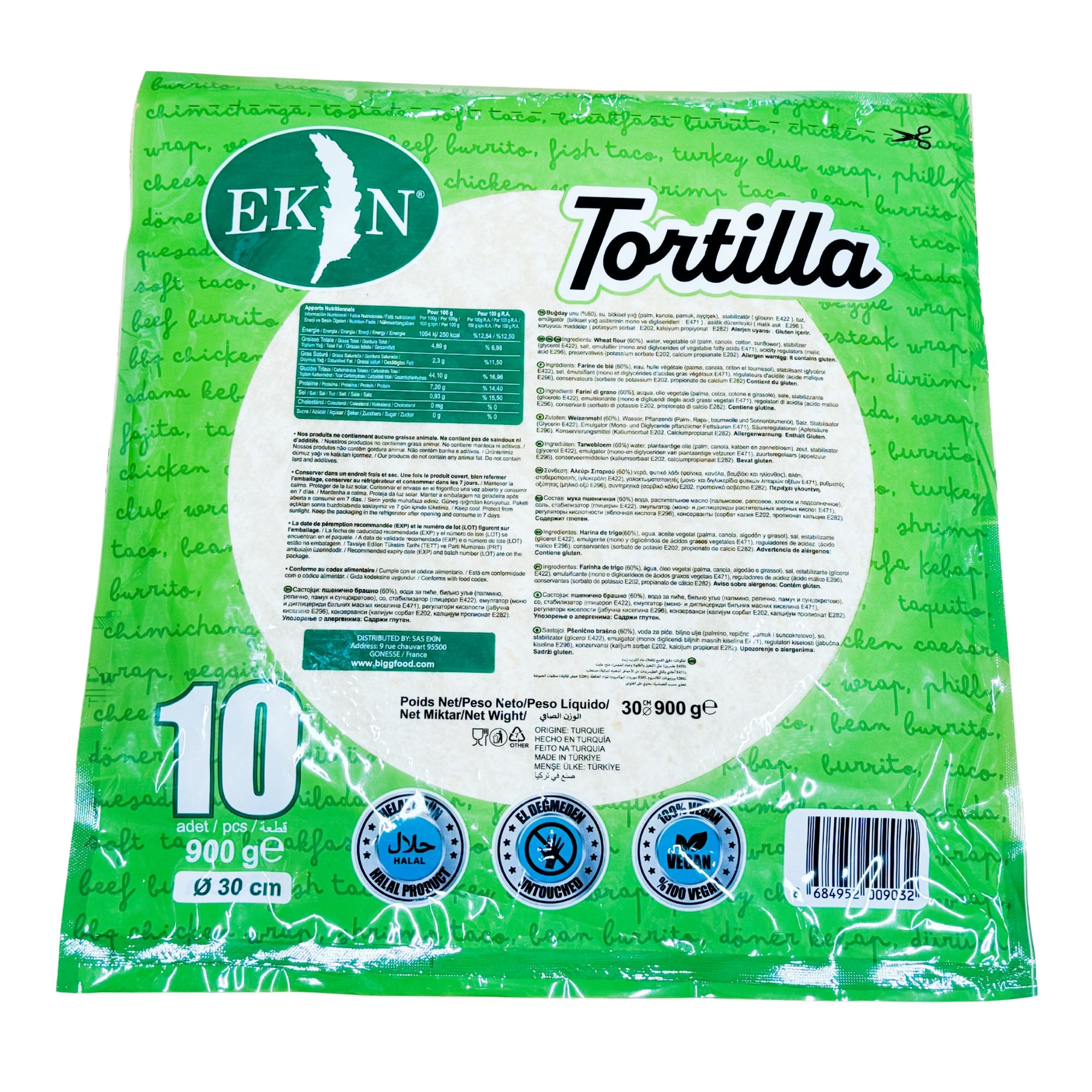 Ekin Tortilla Wrap Bread 30cm 900G 10PCS