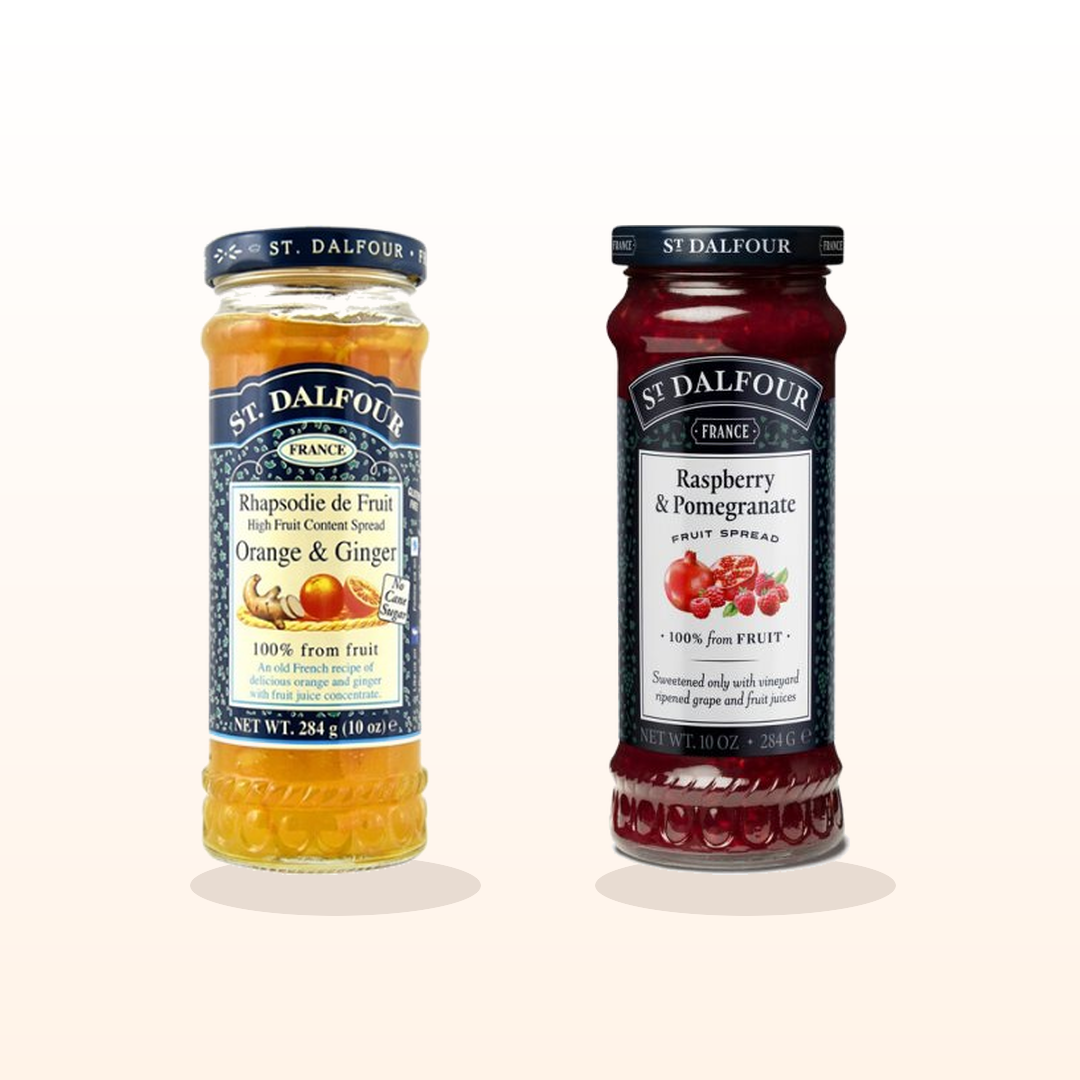 St. Dalfour Orange Ginger Spread 284G and Raspberry Pomegranate Spread Jam 284G bundle
