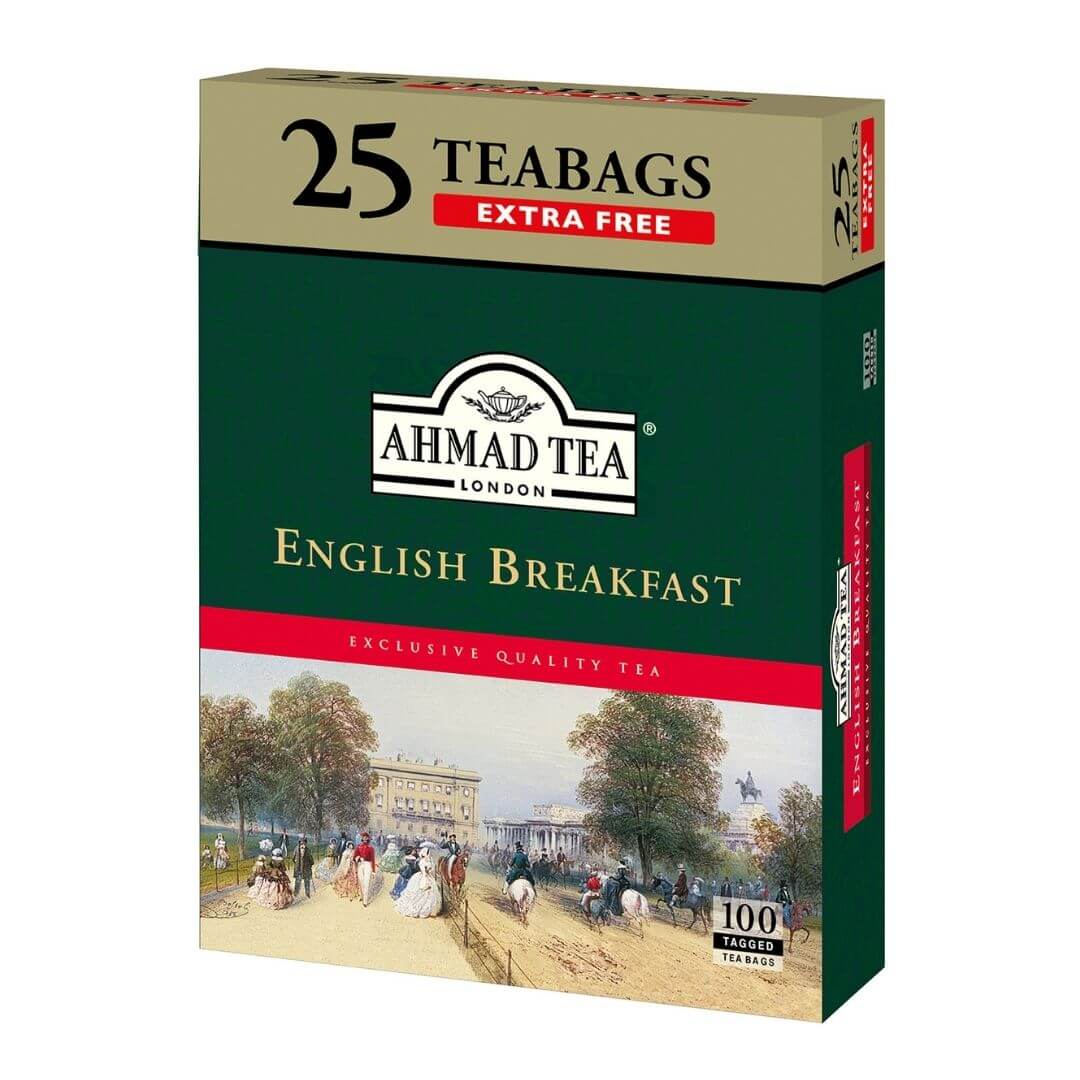 Ahmad Tea Bags 100 English Breakfast (25 Bags Extra) - Aytac Foods
