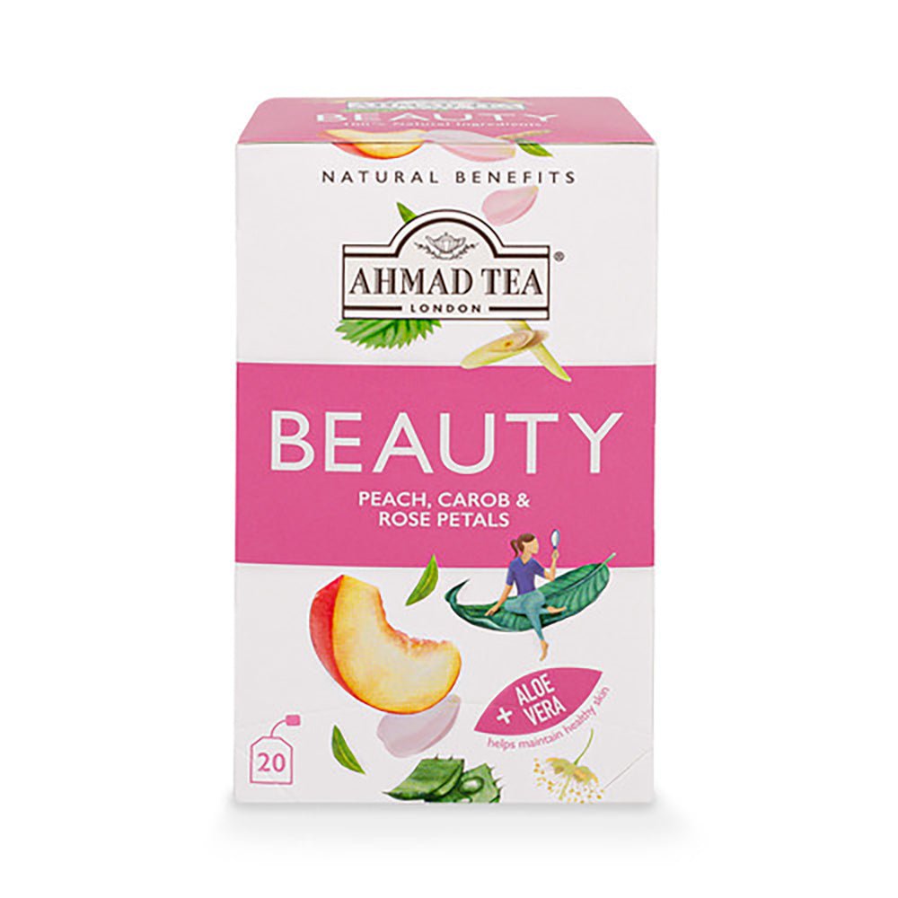 Ahmad Tea Beauty Peach, Carob & Rose Petals (30 gr X 20 bags) - Aytac Foods