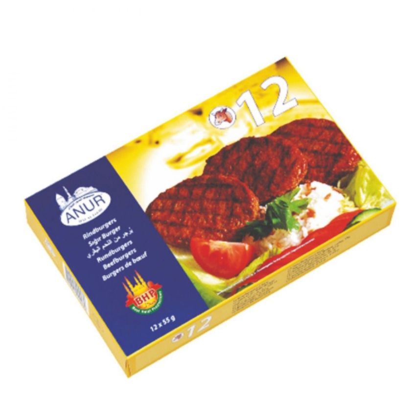 Anur Beef Burger 12 (Sigir Burger) (12X55G) - Aytac Foods
