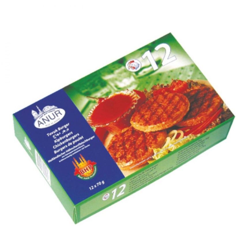 Anur Chicken Burger 12 (Tavuk Burger) (12X70G) - Aytac Foods