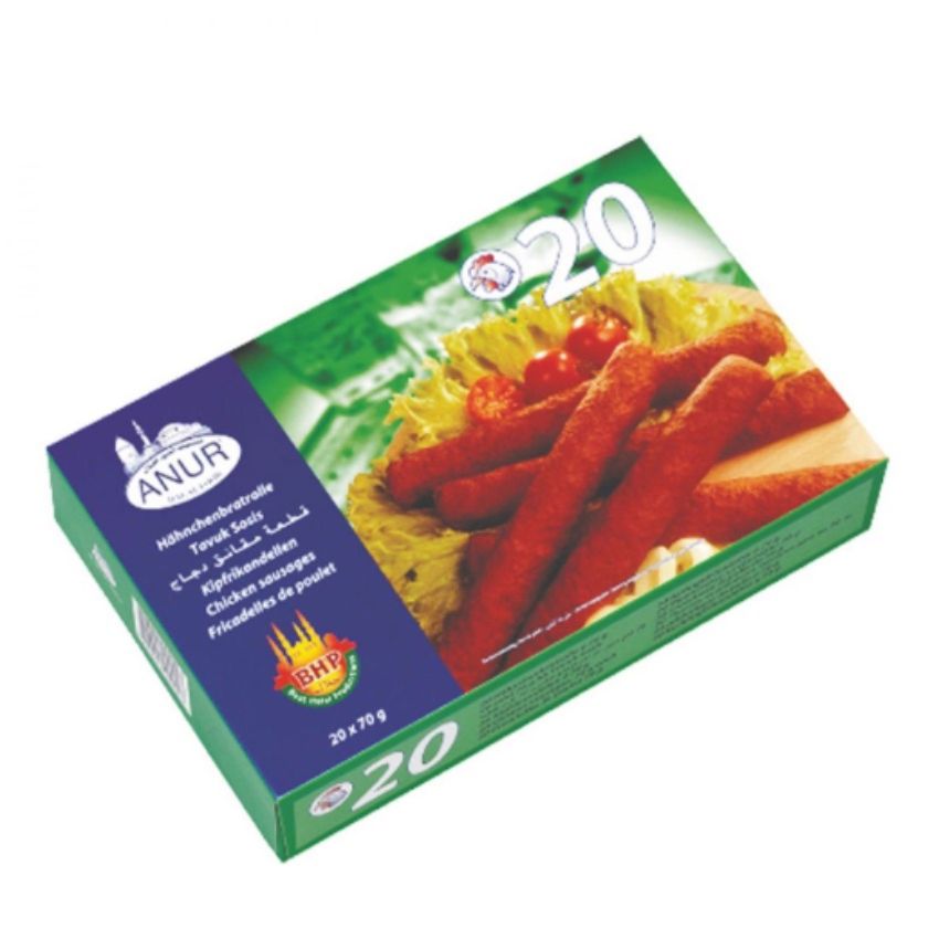 Anur Chicken Sausage 20 (Tavuk Sosis) (20X70G) - Aytac Foods