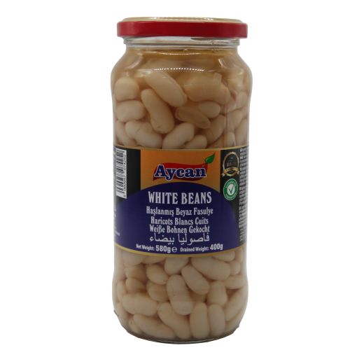 Aycan Tr Boiled White Beans Jar (580G) - Aytac Foods