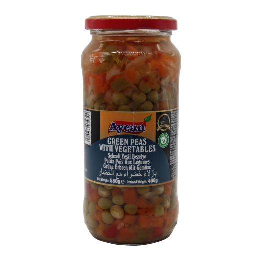 Aycan Tr Green Peas With Vegetables Jar (580G) - Aytac Foods