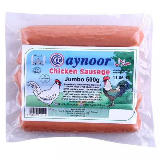 Aynoor Chicken Jumbo Sausages (500G) - Aytac Foods