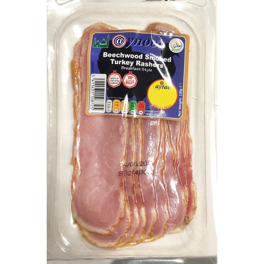 Aynoor Sliced Smoked Turkey Rashers Breast (130G) - Aytac Foods