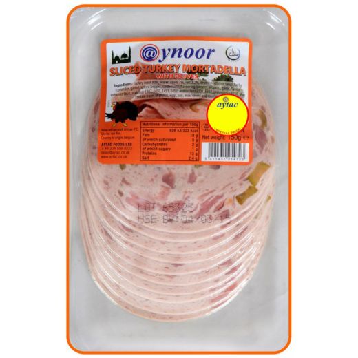 Aynoor Sliced Turkey Breast W.Olives (130G) - Aytac Foods