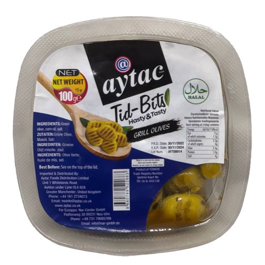 Aytac Olives Green Grilled (100GX18) - Aytac Foods