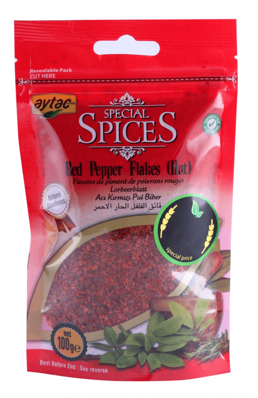 Aytac Red Pepper Flakes Hot (100G) - Aytac Foods
