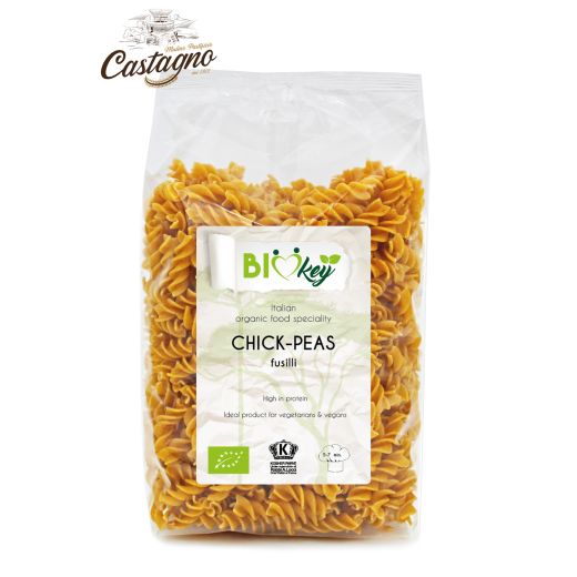 Biokey Org. 100% Chick Peas Fusilli - 250Gr - Aytac Foods
