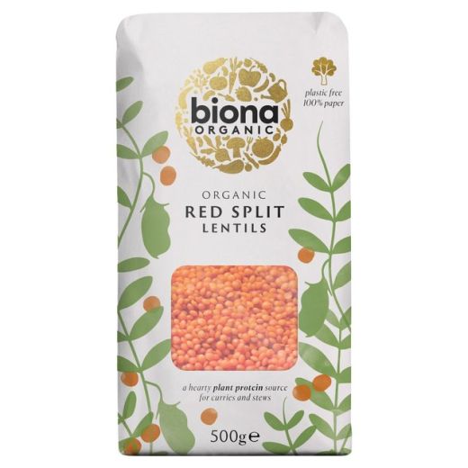 Biona Organic Red Split Lentils - 500 G - Aytac Foods