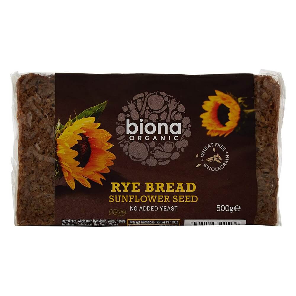 Biona Organic Rye Sunflower Seed Bread (500G) - Aytac Foods