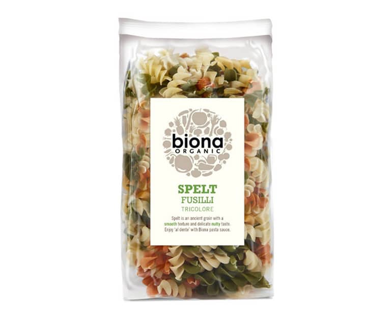 Biona Organic Spelt Fusilli Tricolore, Artisan (250G) - Aytac Foods