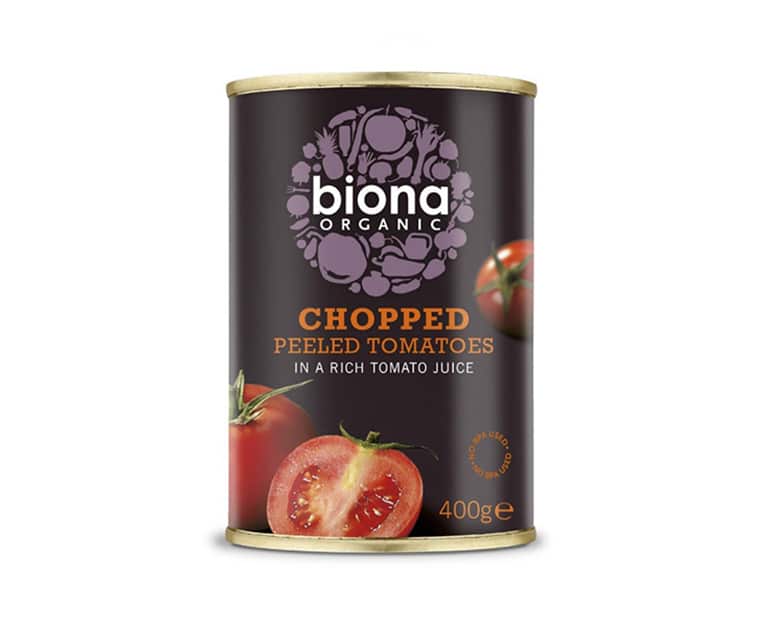 Biona Organic Tomatoes Chopped & Peeled (400G) - Aytac Foods