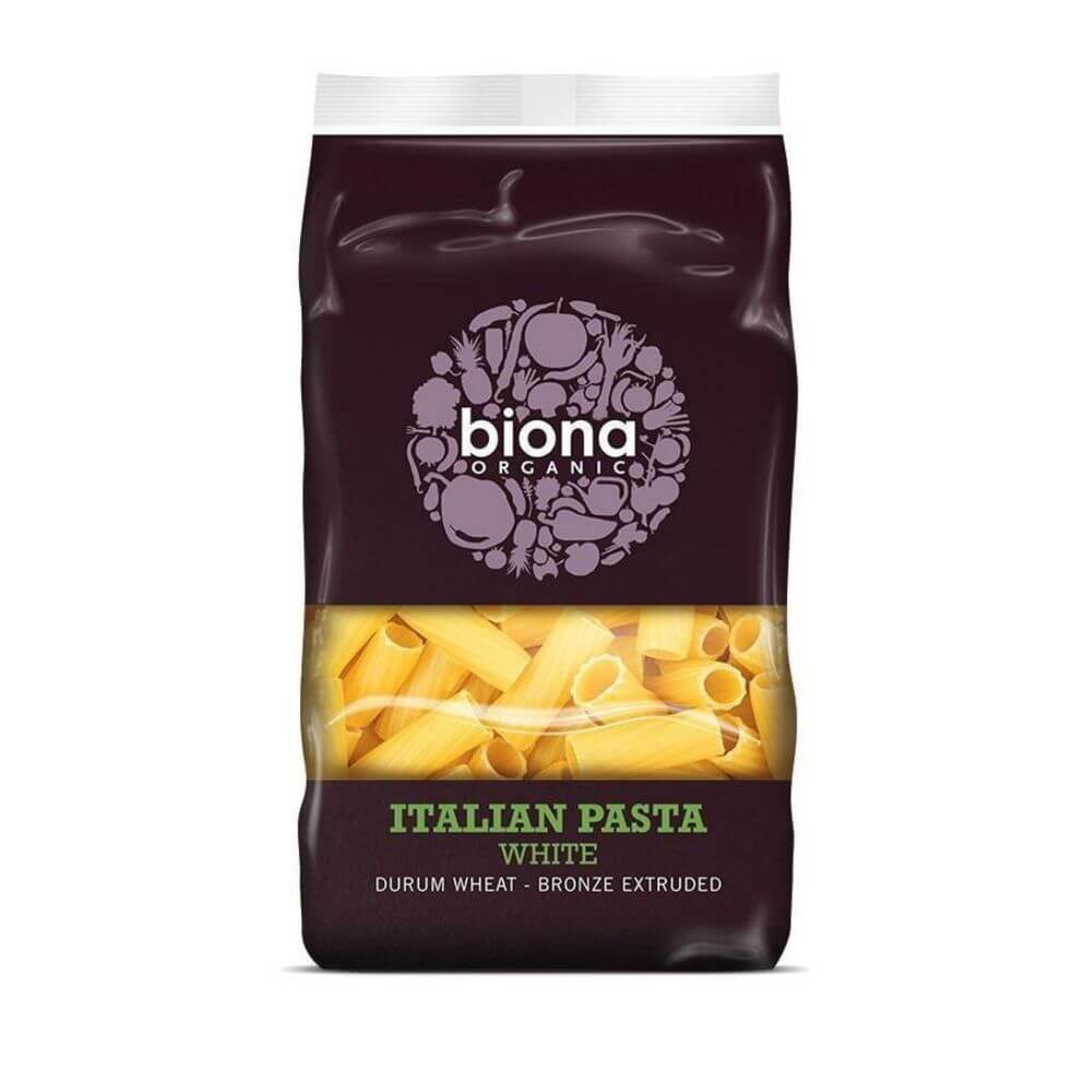 Biona Organic White Rigatoni- Bronze Extruded (500G) - Aytac Foods