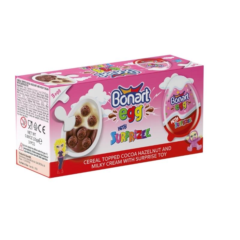 Bonart Egg With Surprise Toy Multipack For Girls (3 x 25G) - Aytac Foods