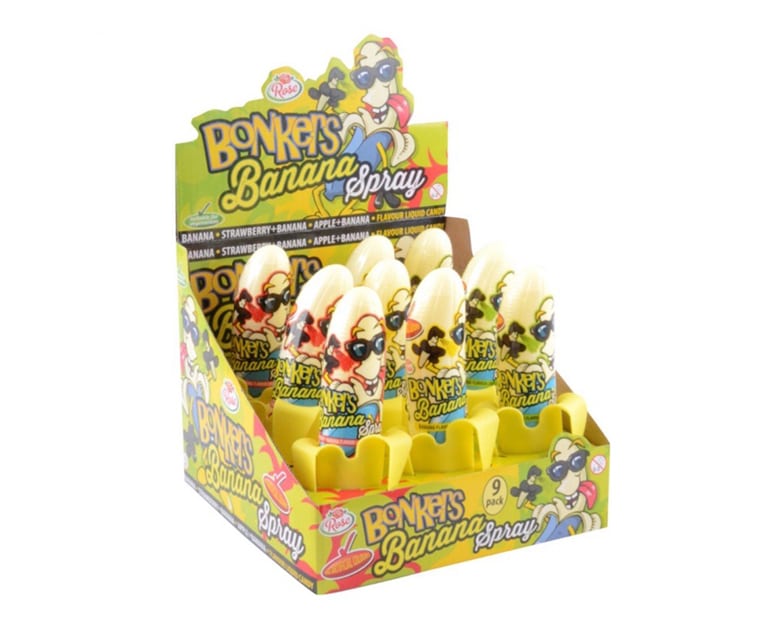 Bonkers Banana Spray Candy (50 ml X 9 pcs) - Aytac Foods